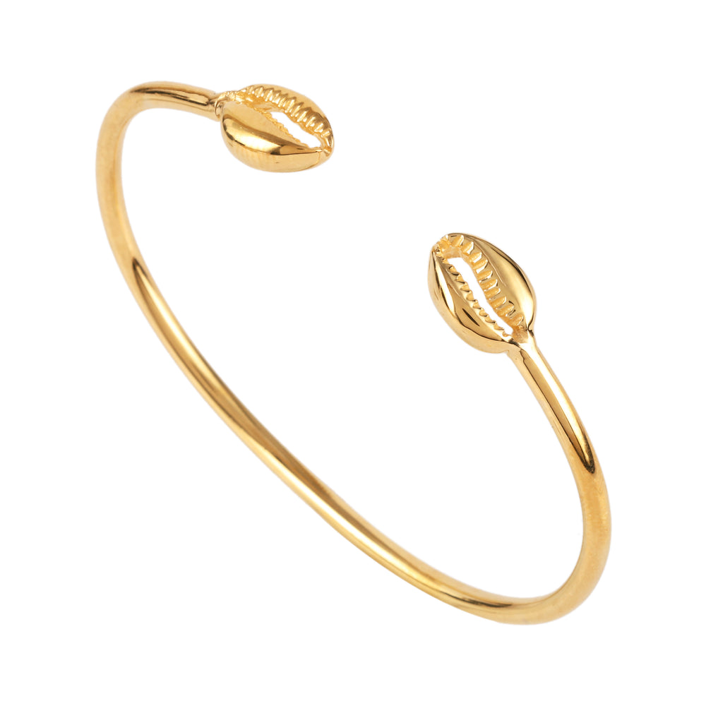 PRE-ORDER Cowrie Bangle Gold Plated